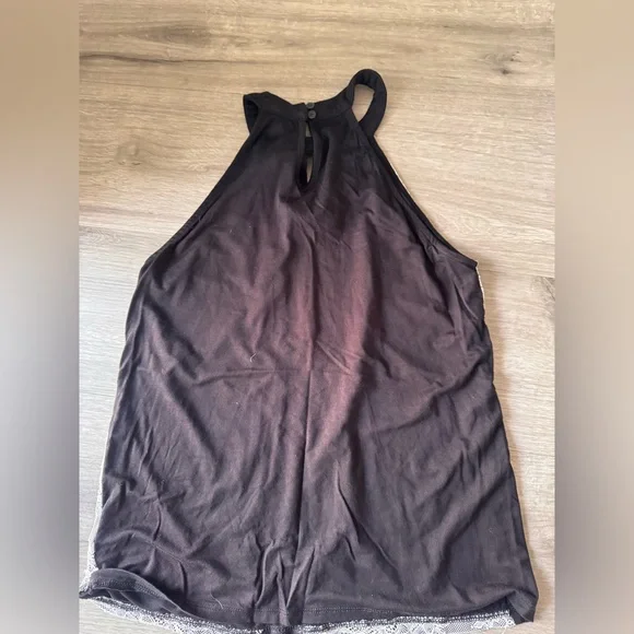 Cable & Gauge Black and White Lace Halter Top - Picture 3 of 7